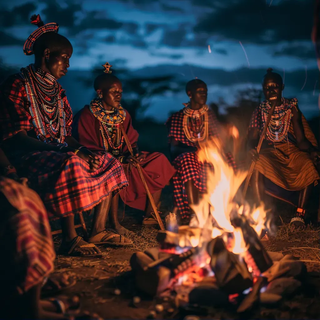 Maasai tribe gathering with traditional dances and beadwork - Image 1