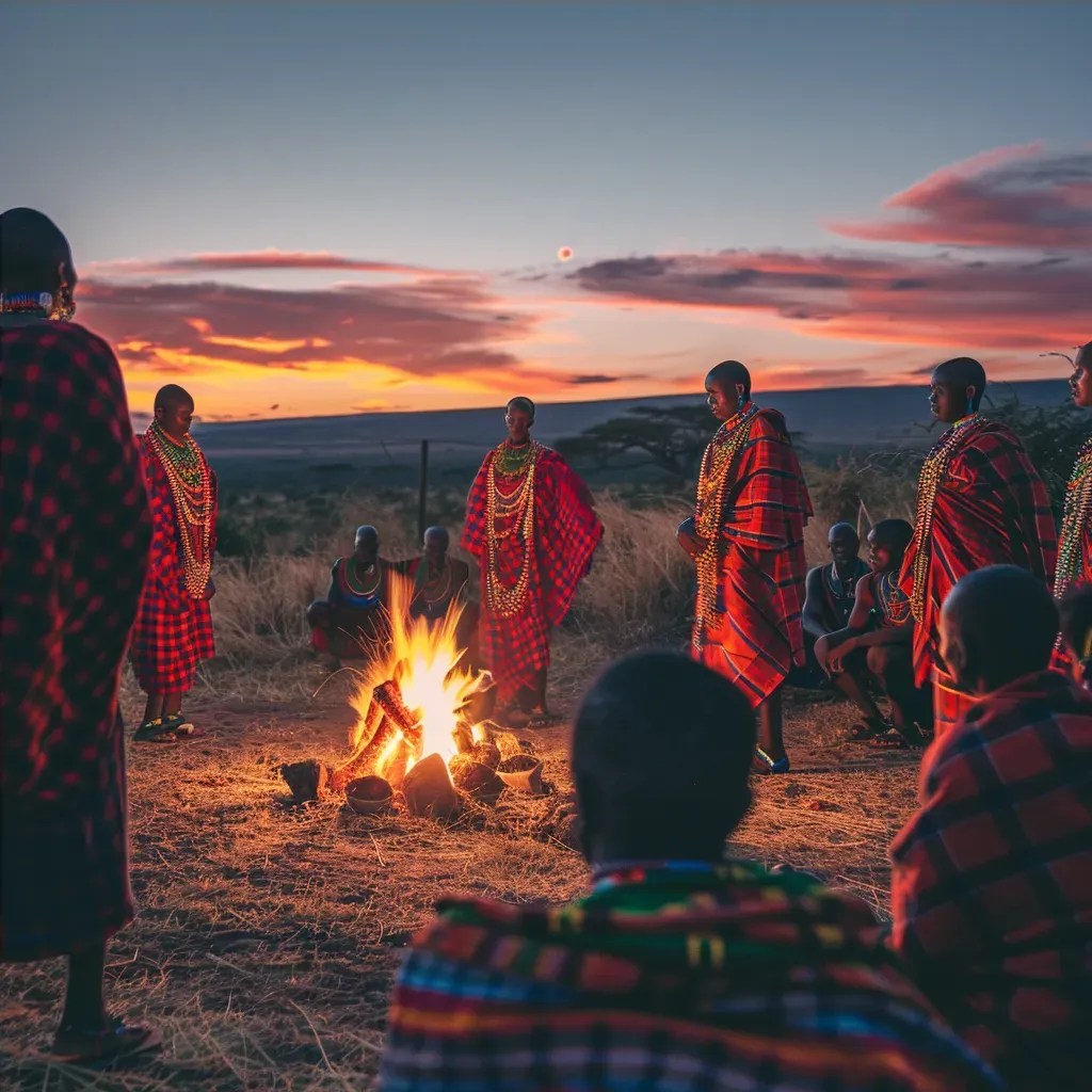 Maasai tribe gathering with traditional dances and beadwork - Image 4