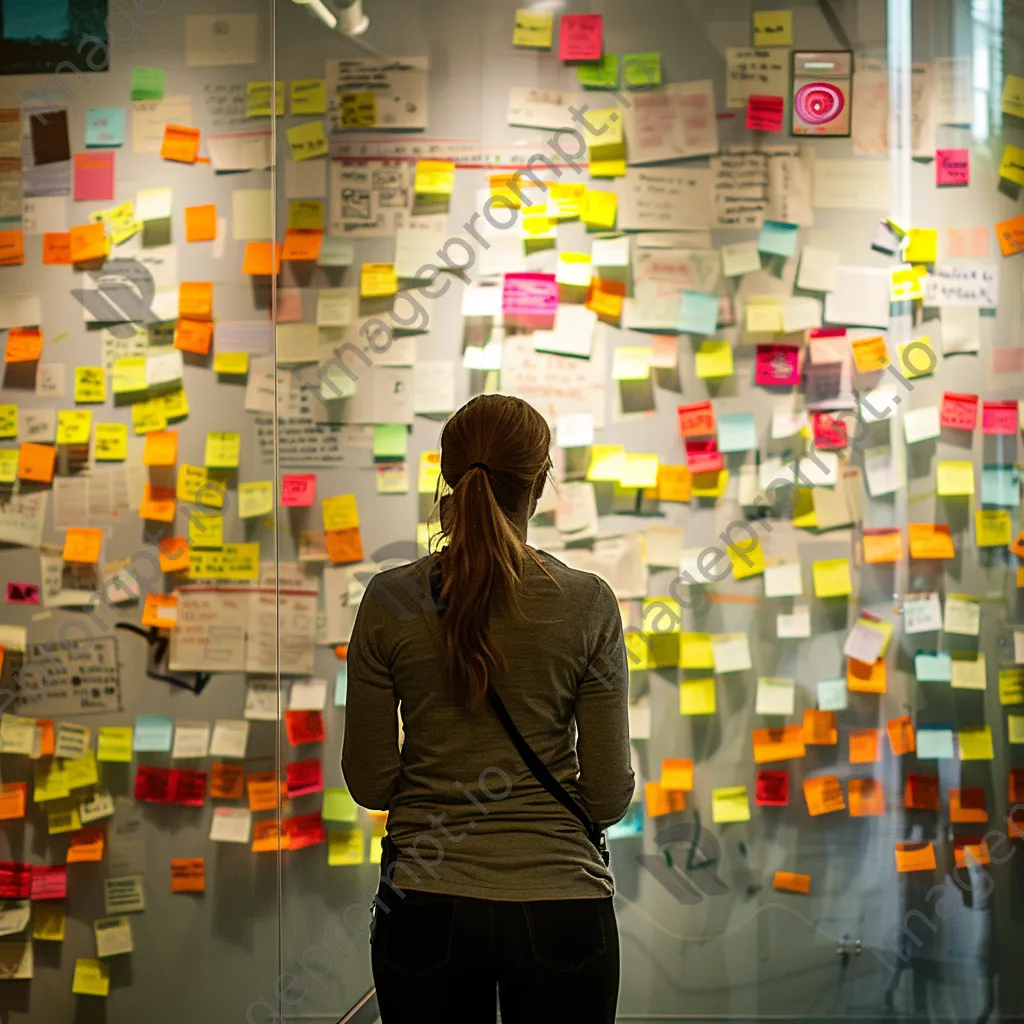 Customer support team brainstorming session with ideas on whiteboard - Image 1