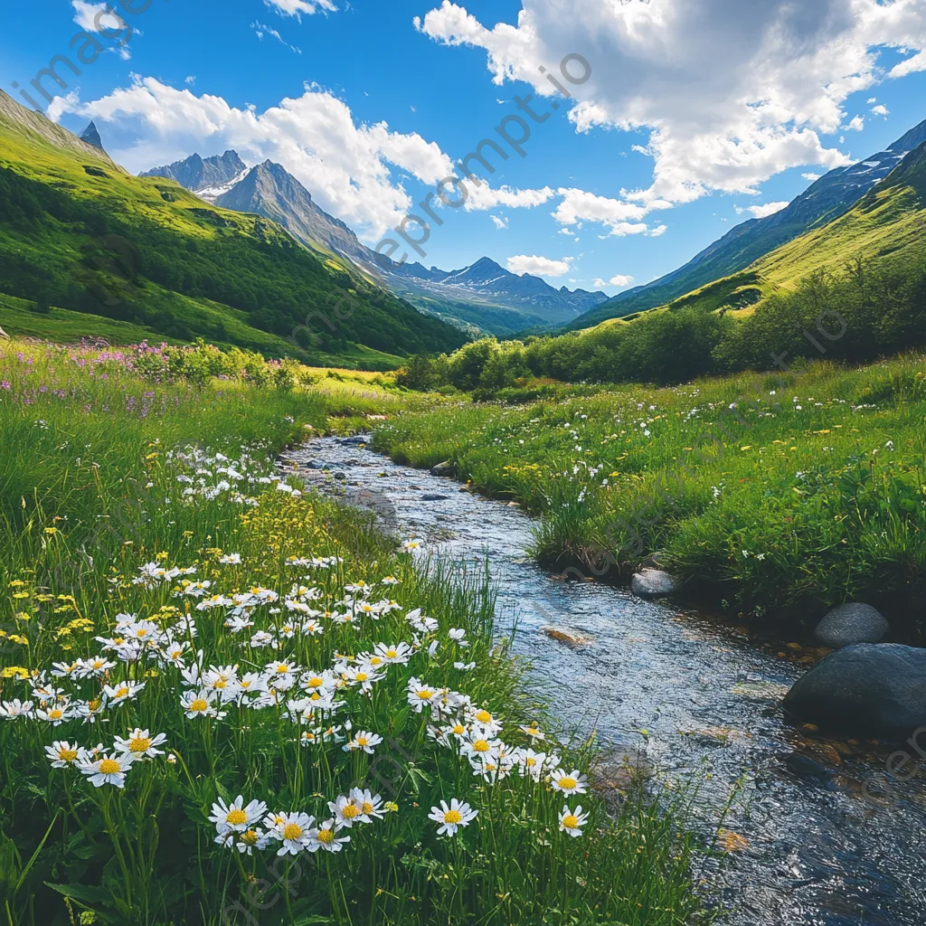 Vibrant spring valley filled with blooming flowers - Image 3