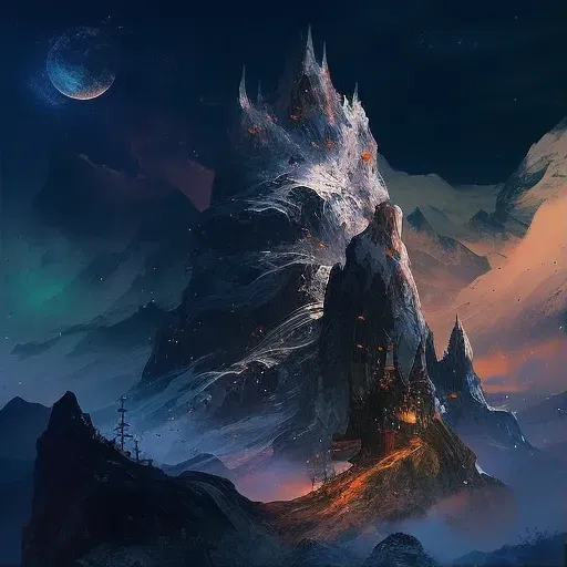 Mysterious mountain revealing cosmic secrets in dreams - Image 1