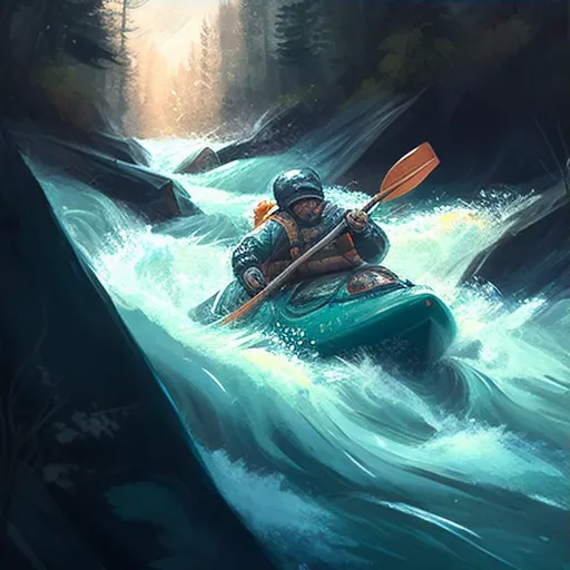 Person kayaking through swift river in the heart of the forest - Image 3