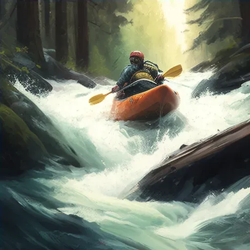 Person kayaking through swift river in the heart of the forest - Image 4