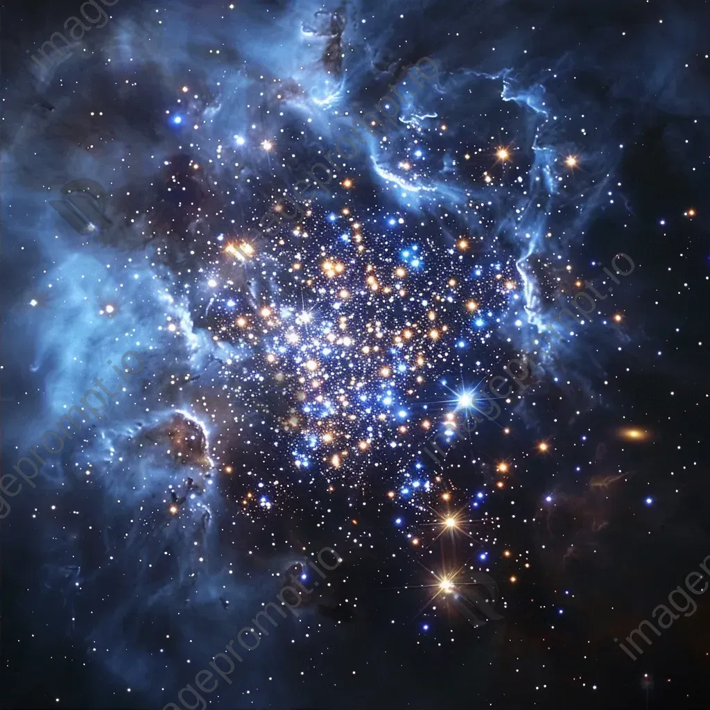 Cosmic star cluster swirling in deep space with varying sizes of stars - Image 2