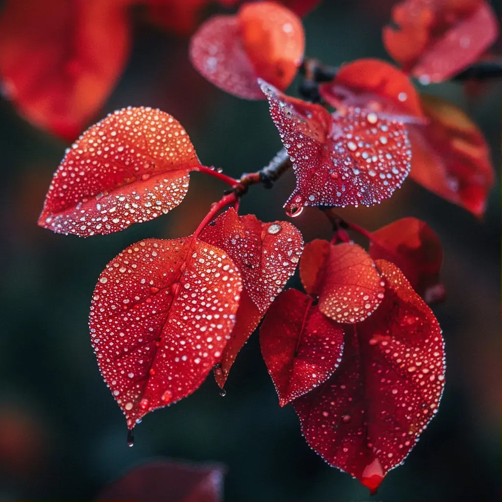 Red autumn leaves - Image 1