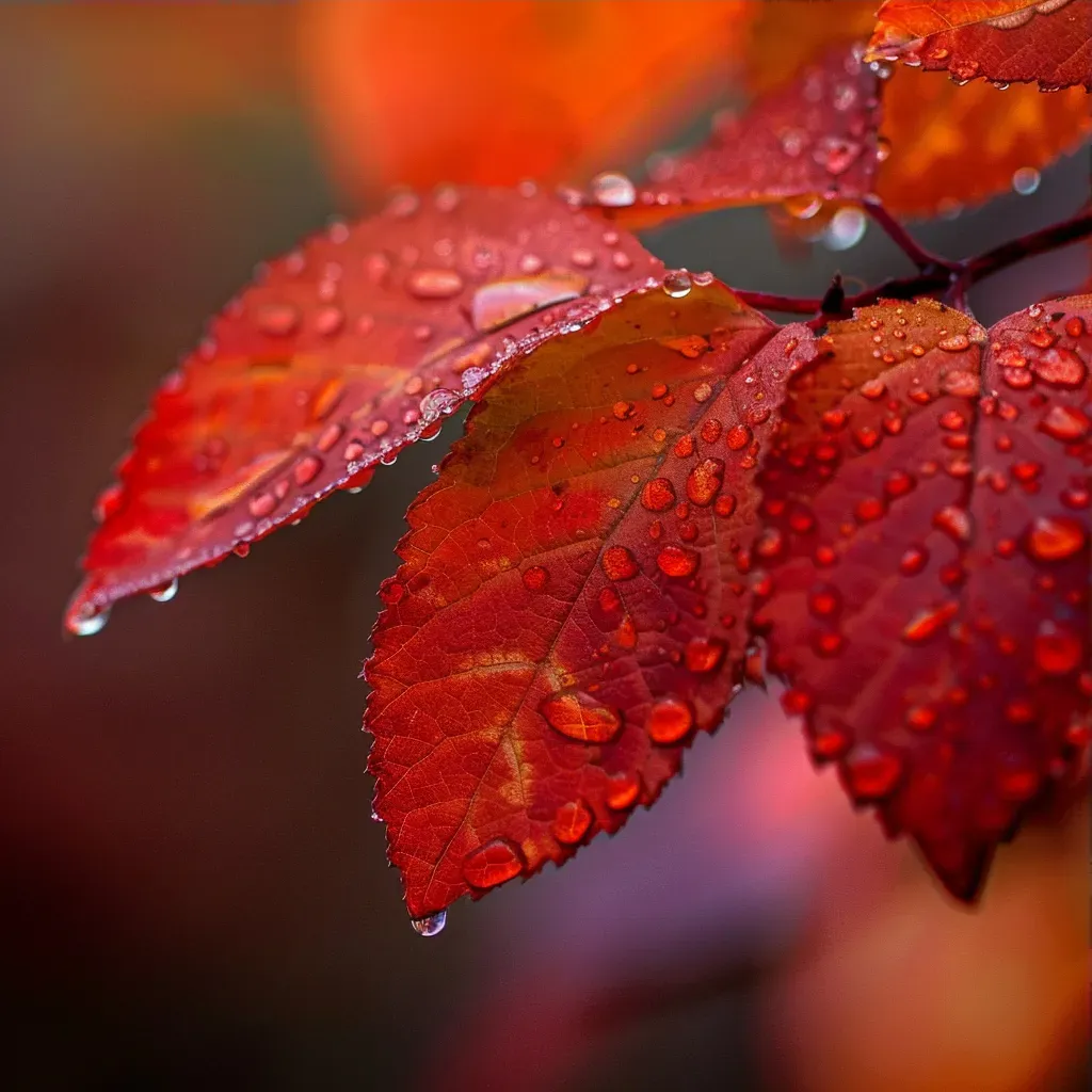 Red autumn leaves - Image 3