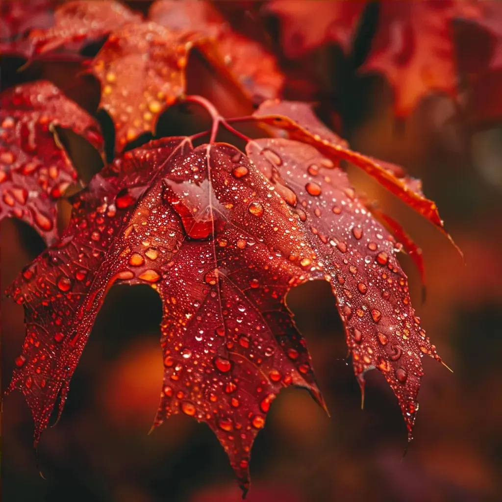 Fiery Red Autumn Leaves