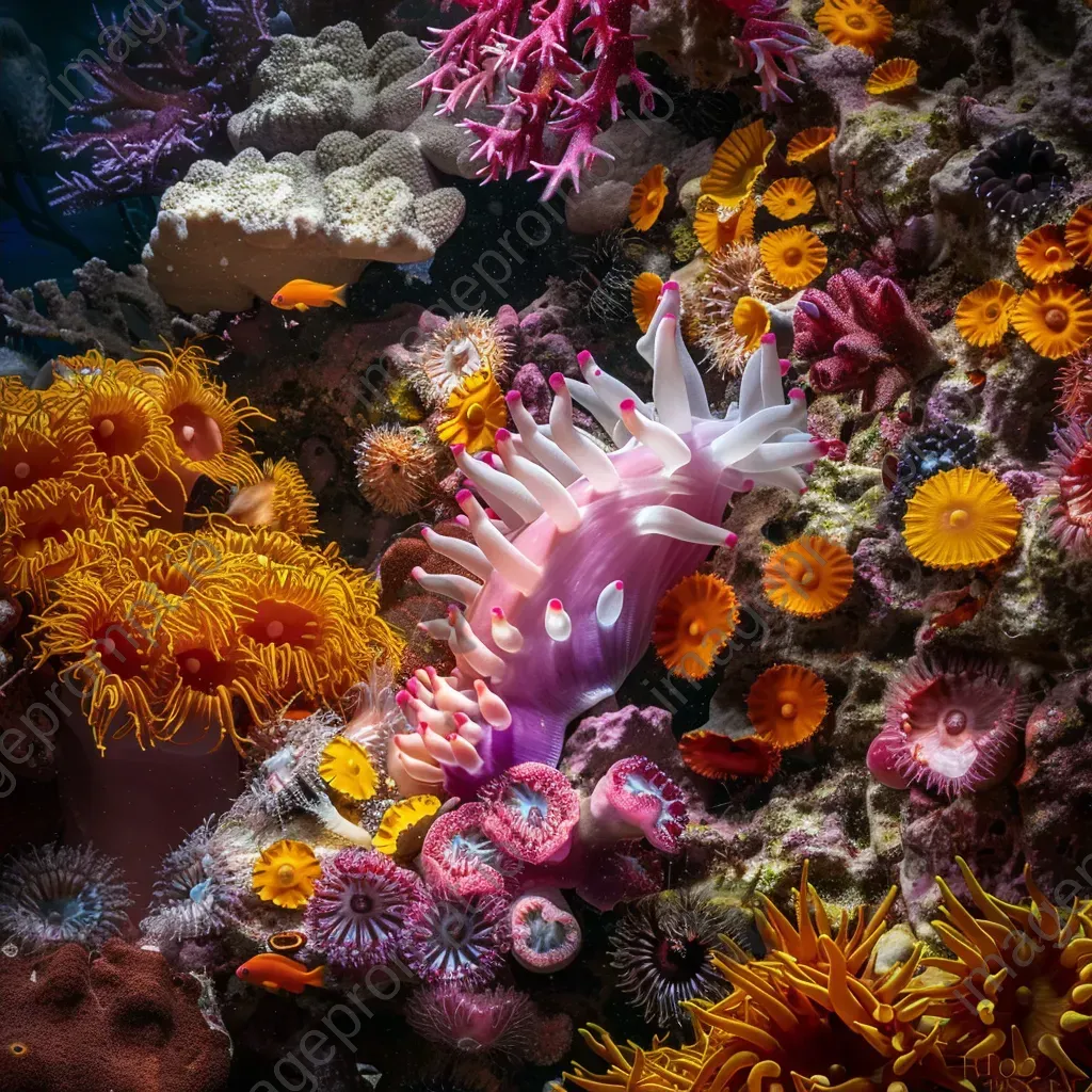 Exotic coral reef with sea slugs and marine flora, photographed with a Hasselblad X1D II 50C. - Image 2
