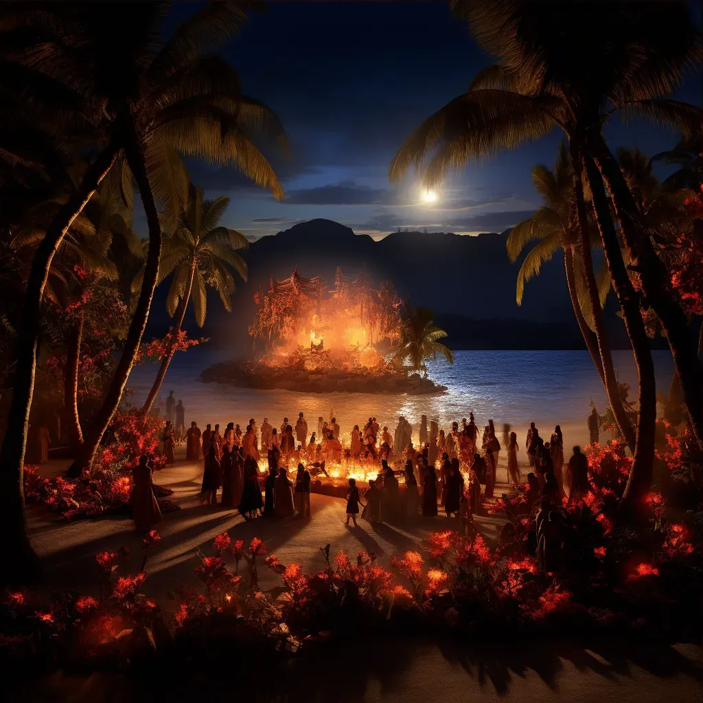 Traditional Polynesian Luau Dance with torchlight on the beach - Image 3