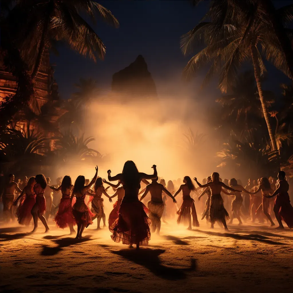 Traditional Polynesian Luau Dance with torchlight on the beach - Image 4