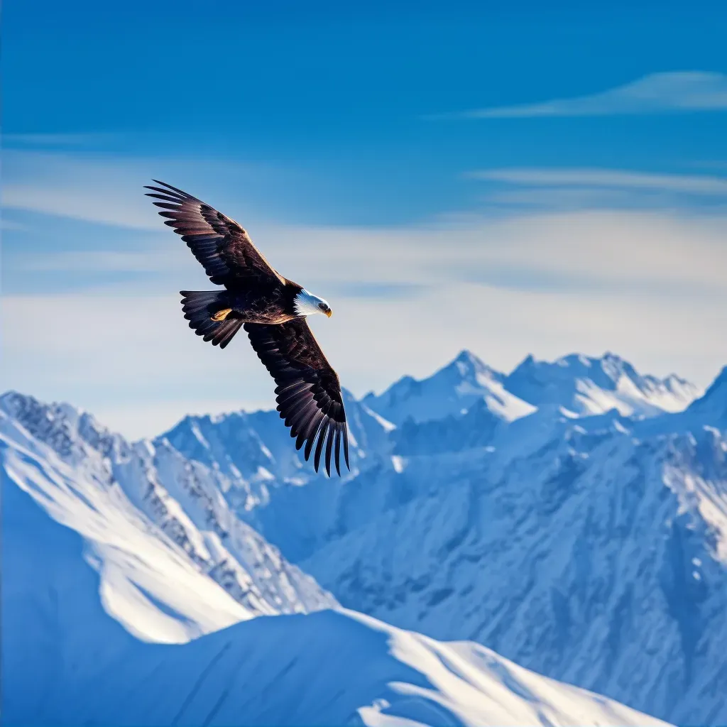 eagle flying over mountains - Image 2