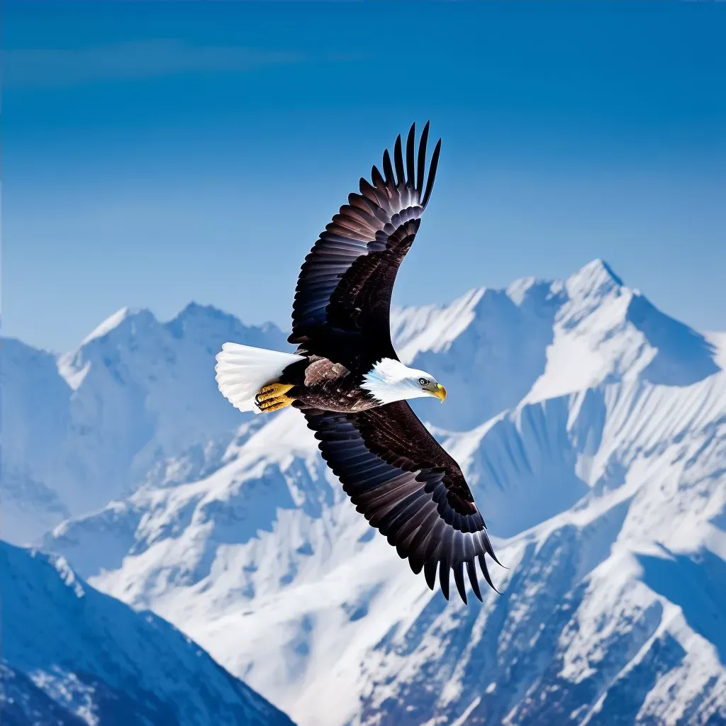 eagle flying over mountains - Image 4