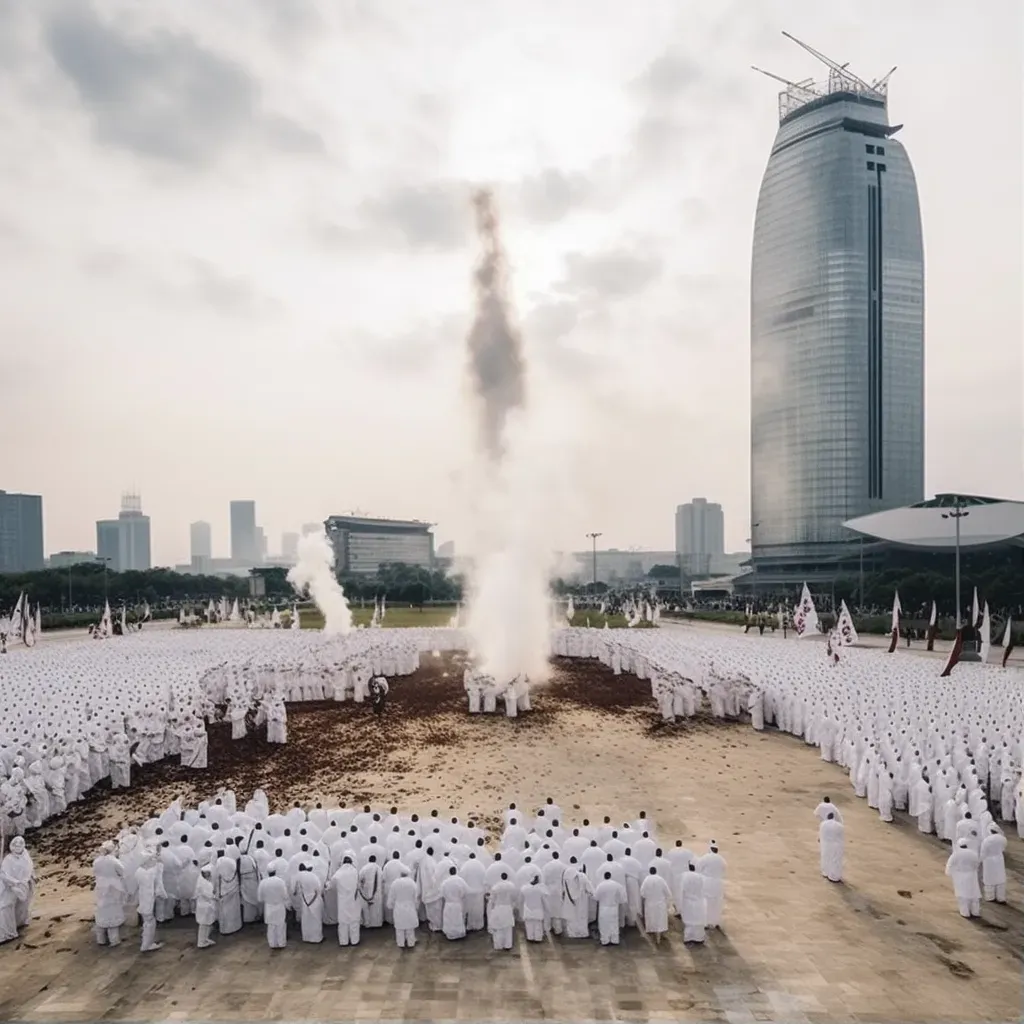 Image of sacred ritual in futuristic city - Image 1