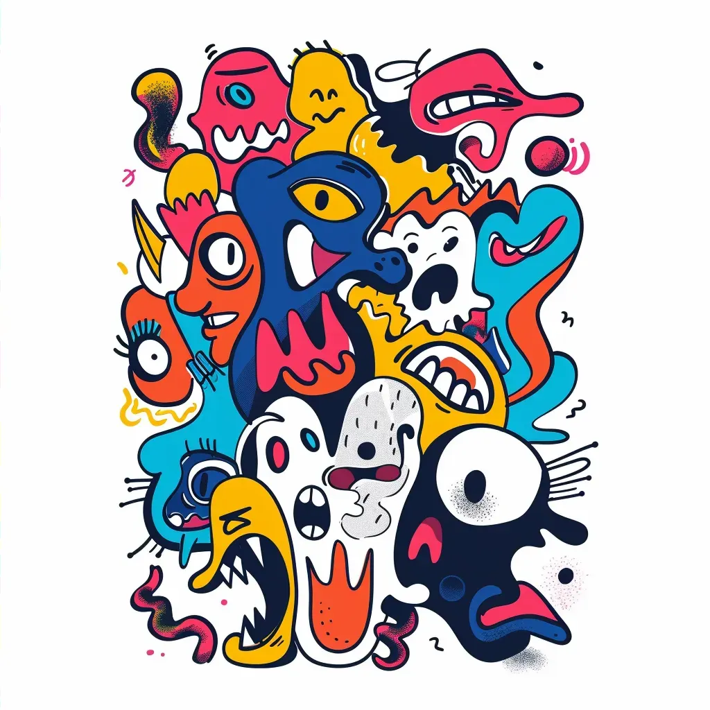 Vibrant Funny Doodles Logo