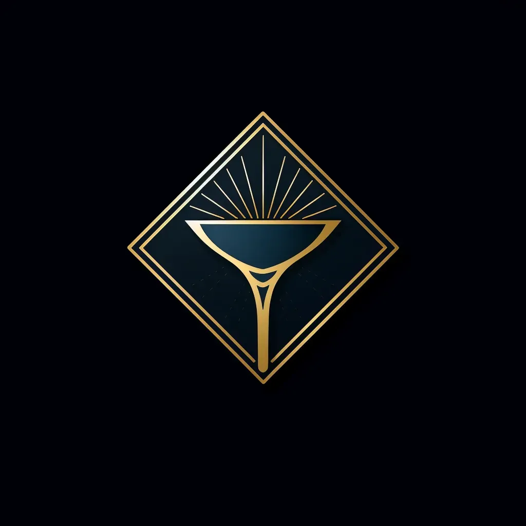 Sophisticated martini glass cocktail lounge logo in rich colors - Image 3