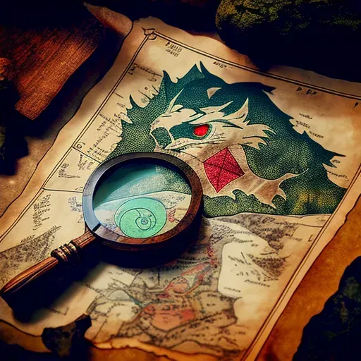 Magnifying glass on an ancient map symbolizing knowledge quest and discovery - Image 4