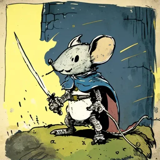 A small mouse knight on a quest to save its village from a friendly dragon in an image of bravery and misjudgment. - Image 1