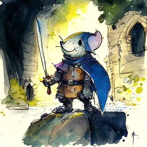 A small mouse knight on a quest to save its village from a friendly dragon in an image of bravery and misjudgment. - Image 3