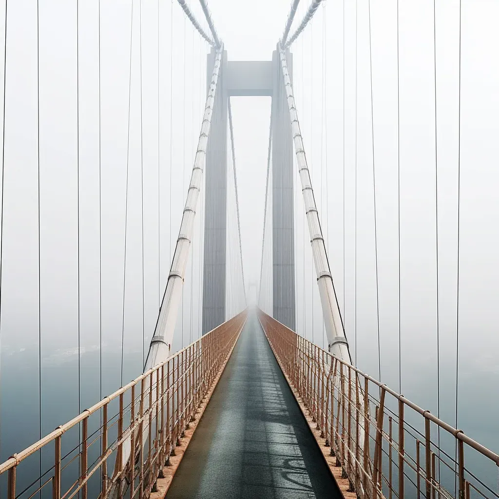 Elegant grand suspension bridge with steel cables and towers - Image 4