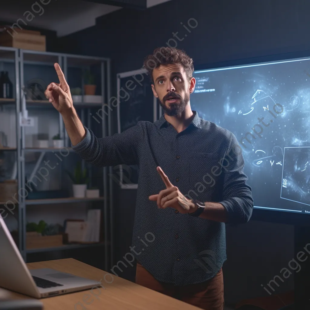 Instructor teaching an online class using a digital whiteboard. - Image 4