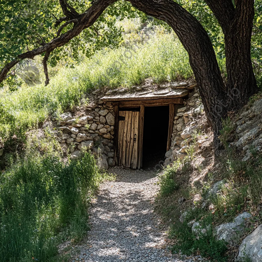 Traditional root cellar carved into a hillside. - Image 2