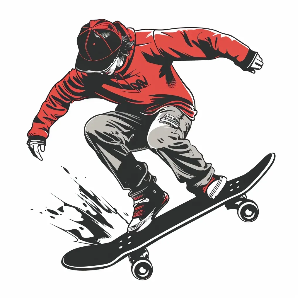 Skateboarding apparel logo with stylish skateboarder performing trick - Image 1