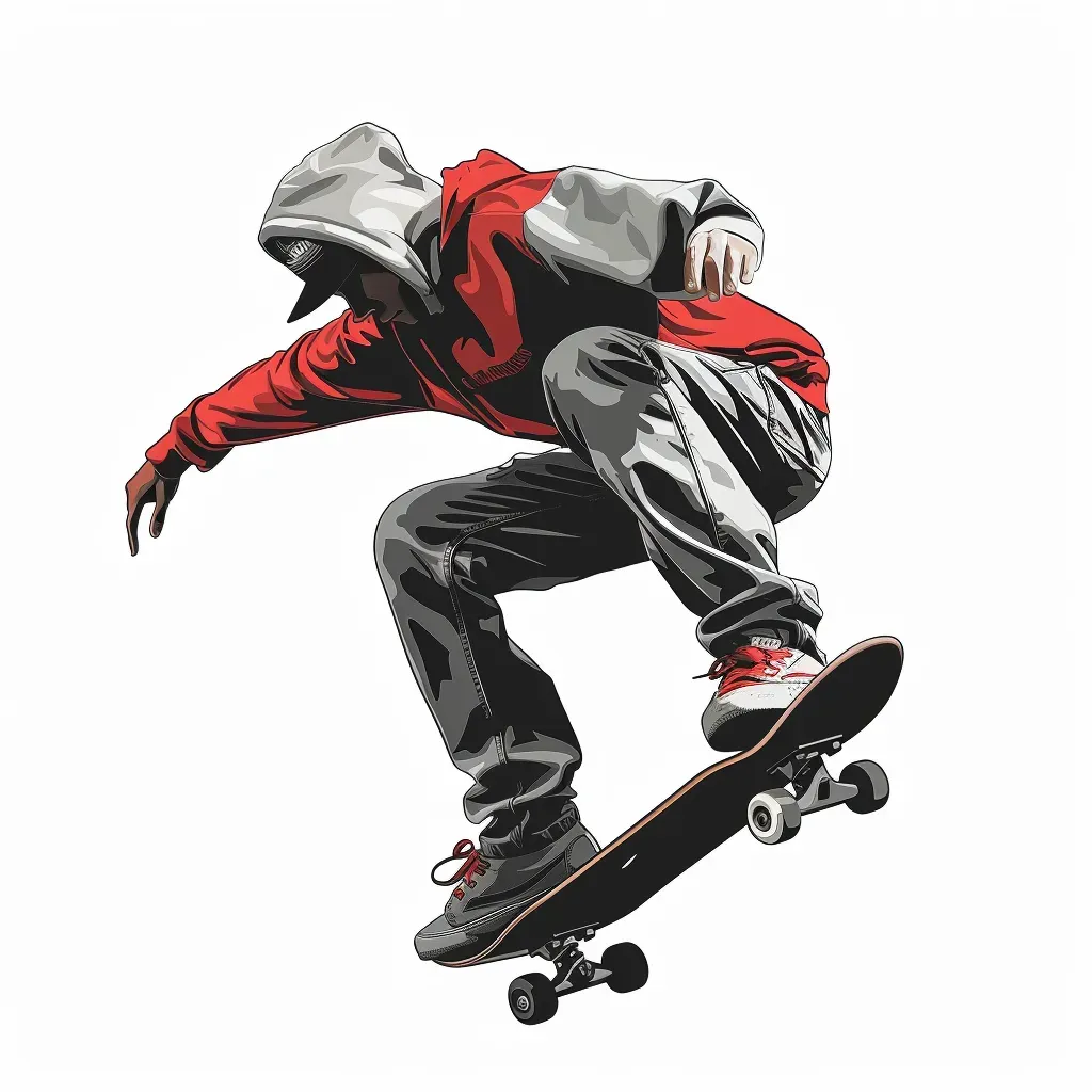 Skateboarding apparel logo with stylish skateboarder performing trick - Image 2