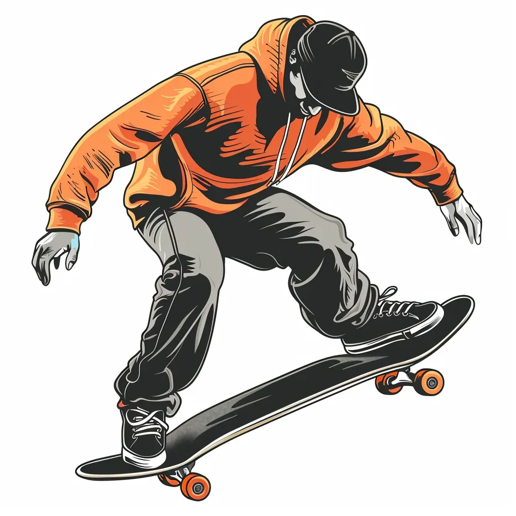 Skateboarding apparel logo with stylish skateboarder performing trick - Image 3