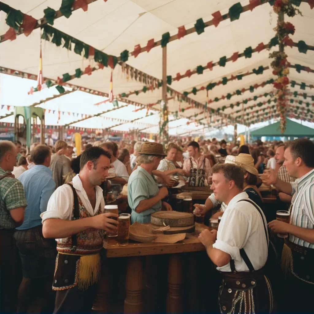 German Oktoberfest celebration with traditional costumes and beer tents - Image 2