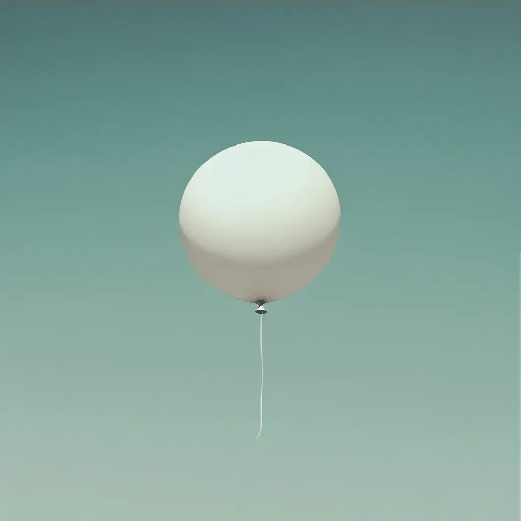 Digital artwork of a single balloon against a clear sky, depicting minimalism and simplicity - Image 3