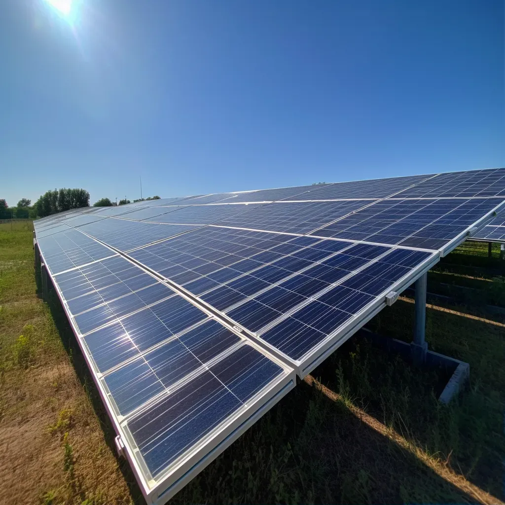 Solar panels under clear skies as a renewable energy source - Image 1