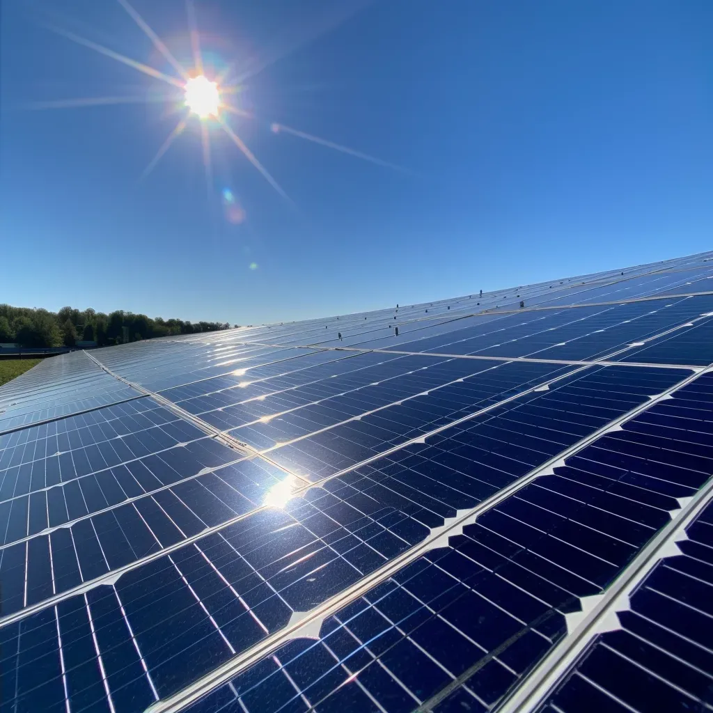 Solar panels under clear skies as a renewable energy source - Image 2