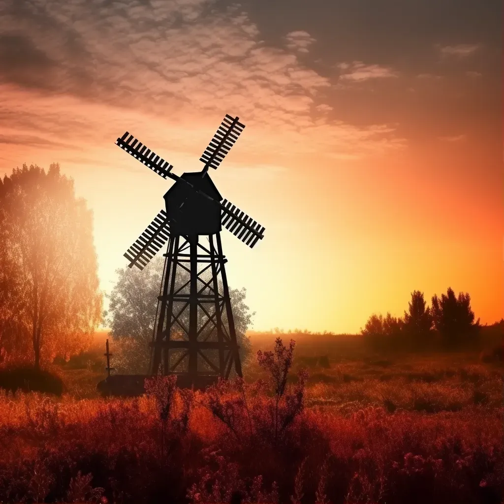 autumn windmill sunset - Image 1