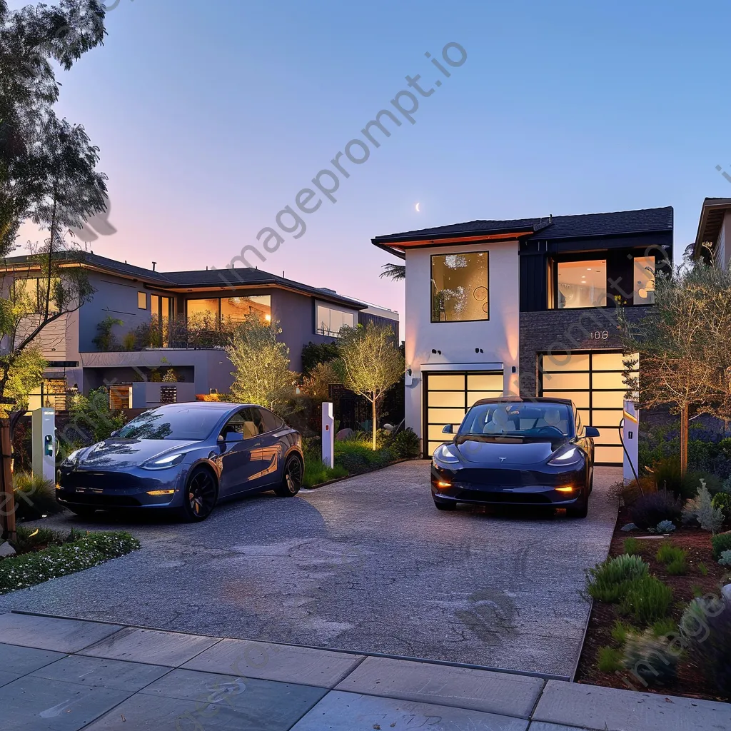 Driveway with smart charging stations for electric vehicles - Image 1