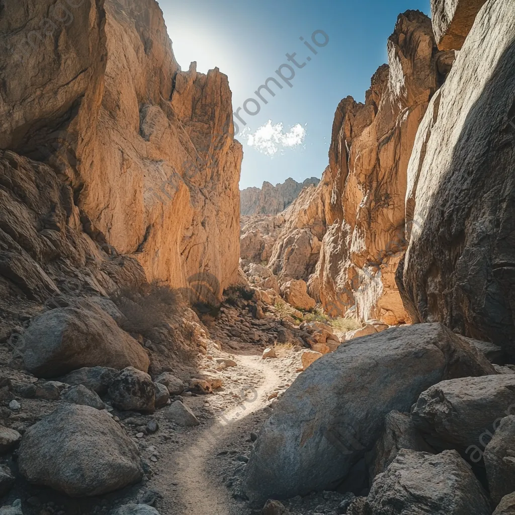 Winding pathway through a narrow canyon - Image 2