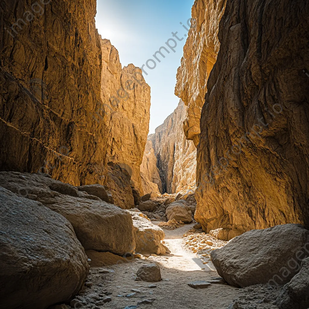 Winding pathway through a narrow canyon - Image 4