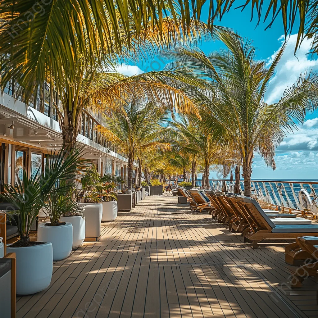 Relaxation area on a luxury cruise ship sun deck. - Image 2