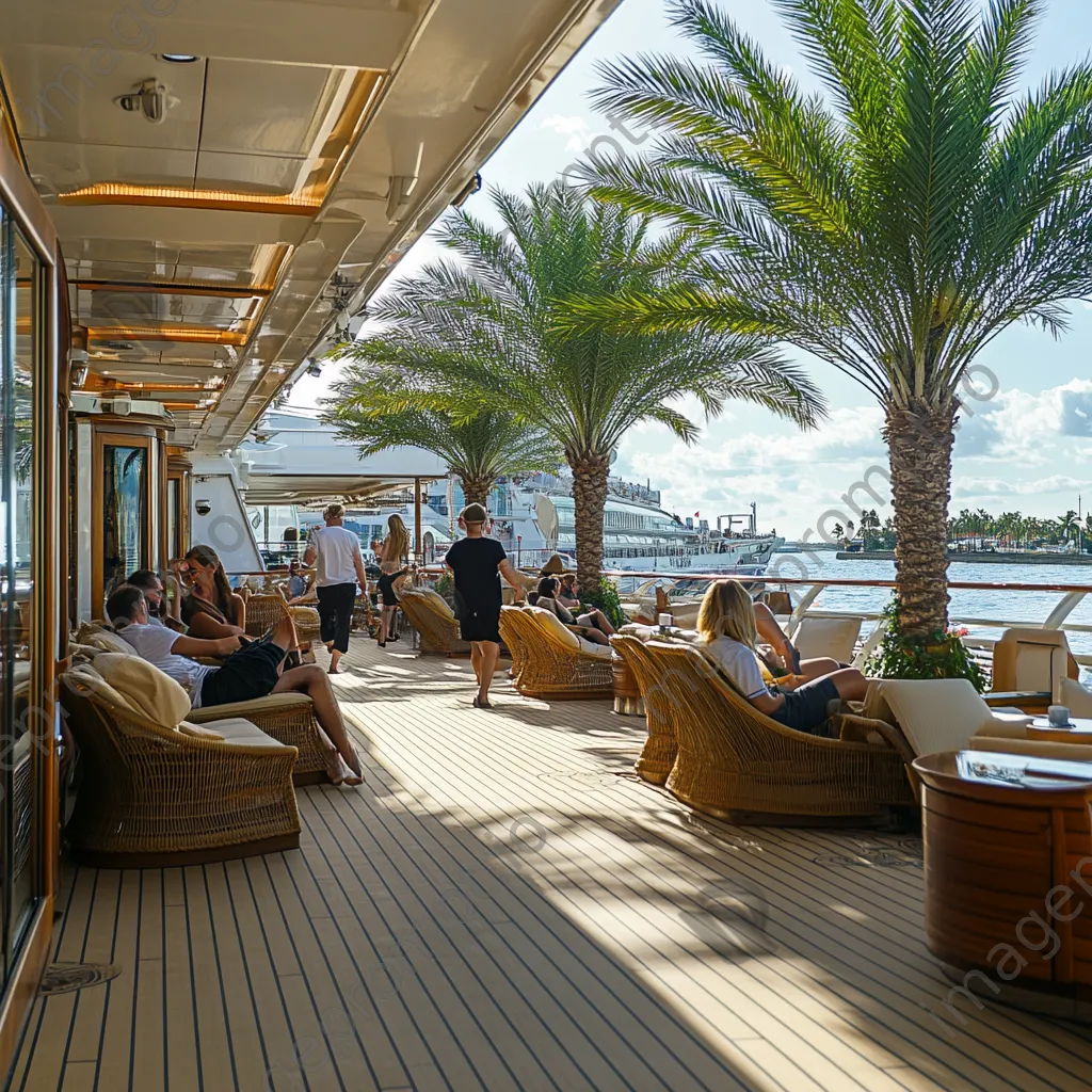 Relaxation area on a luxury cruise ship sun deck. - Image 4