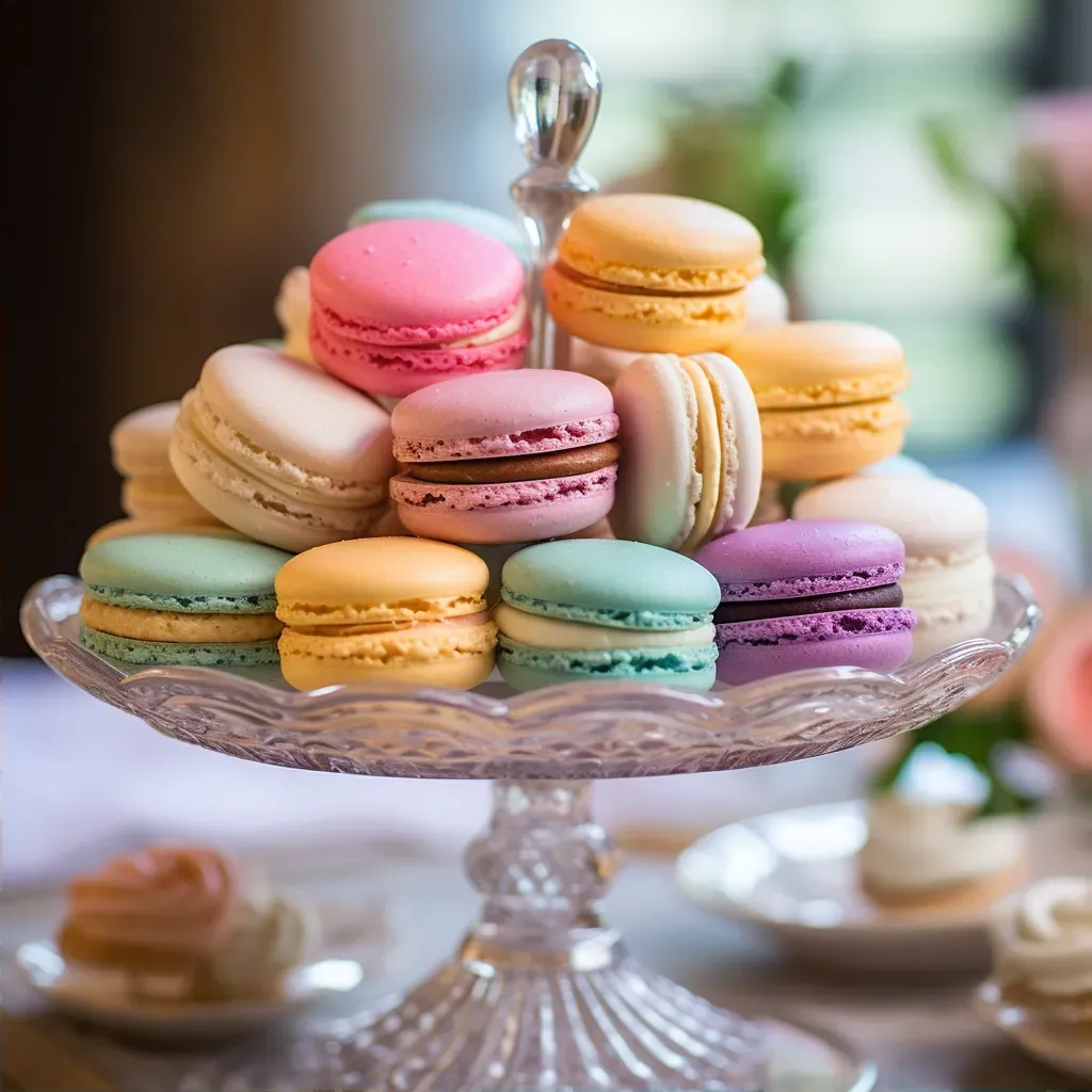 Colorful macarons on tiered tray, shot on Panasonic Lumix GH5 - Image 2