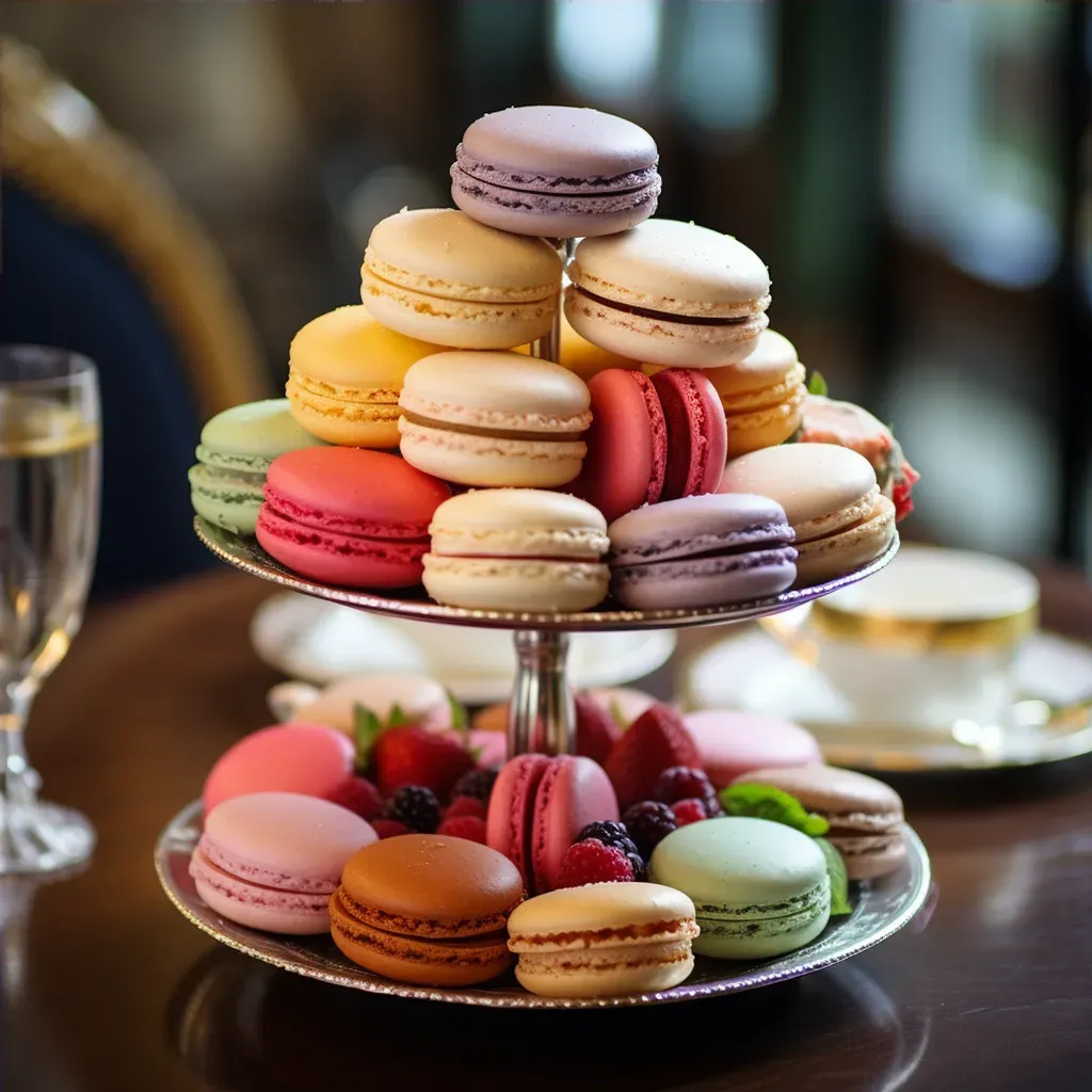 Colorful macarons on tiered tray, shot on Panasonic Lumix GH5 - Image 4