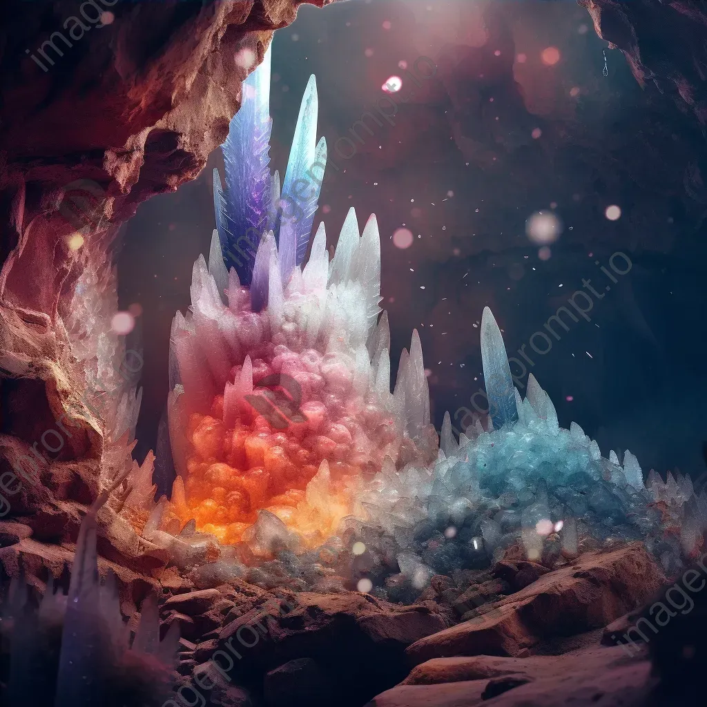 Enchanted cave of crystals with sparkling stalactites - Image 4