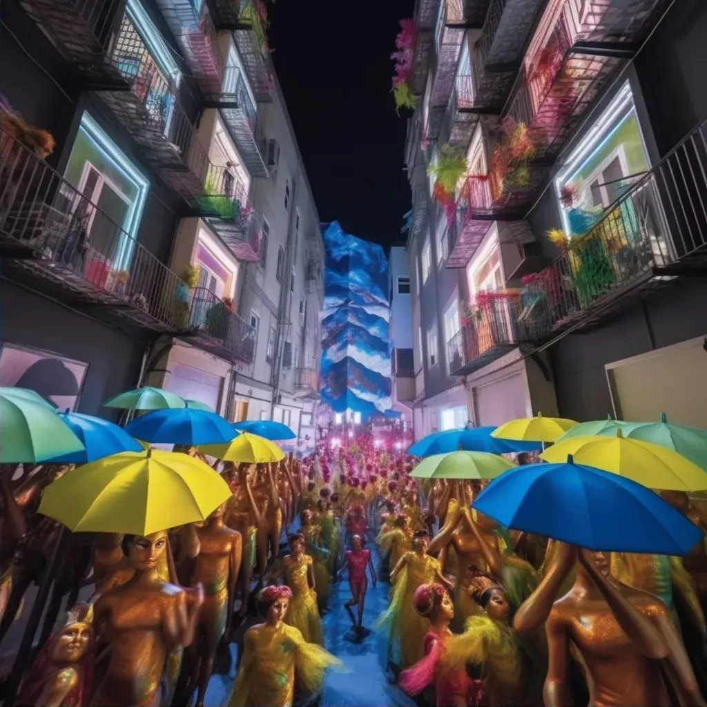 Samba parade with colorful costumes in Rio de Janeiro at night - Image 2