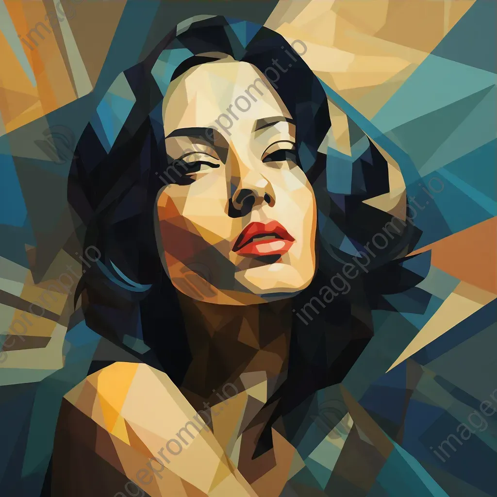 Low-poly portrait of a whispered secret in retro colors - Image 3