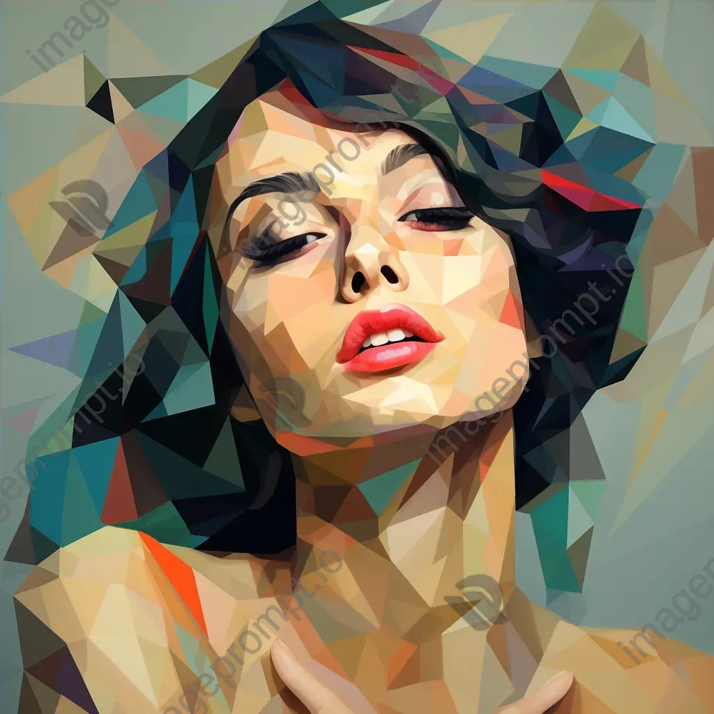 Low-poly portrait of a whispered secret in retro colors - Image 4