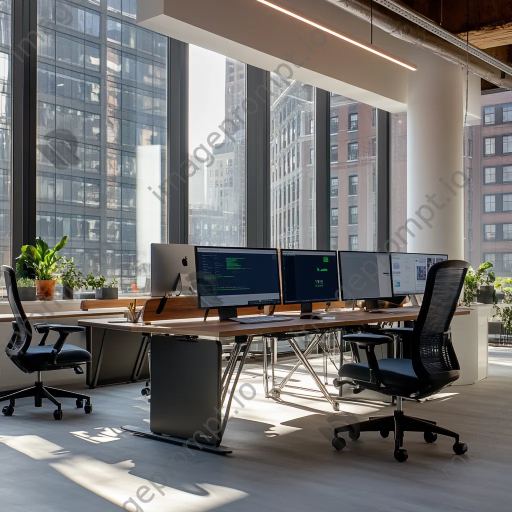 Urban tech workspace with smart desks and collaborative areas - Image 3