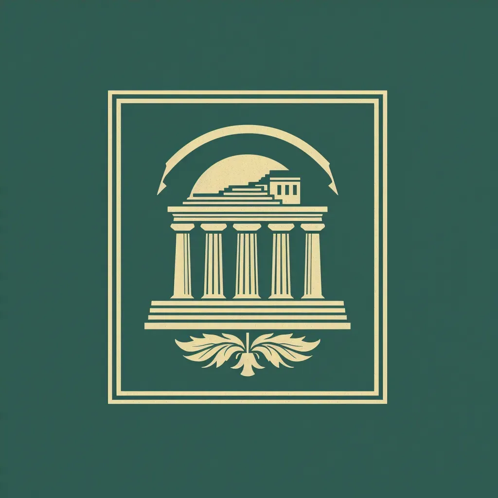 Vintage-inspired logo for a traditional bank with a building icon in green and cream - Image 4