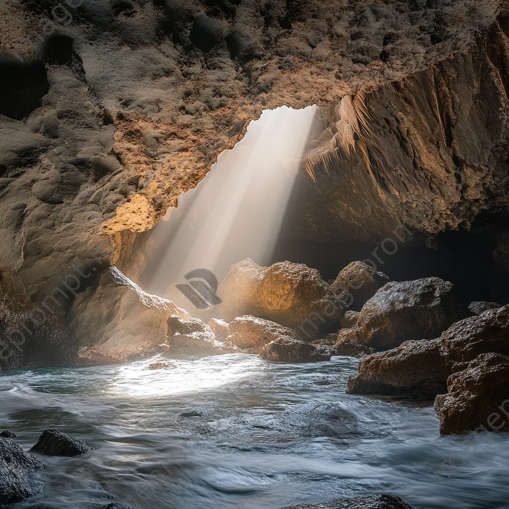 Sunlight illuminating a coastal cave - Image 3