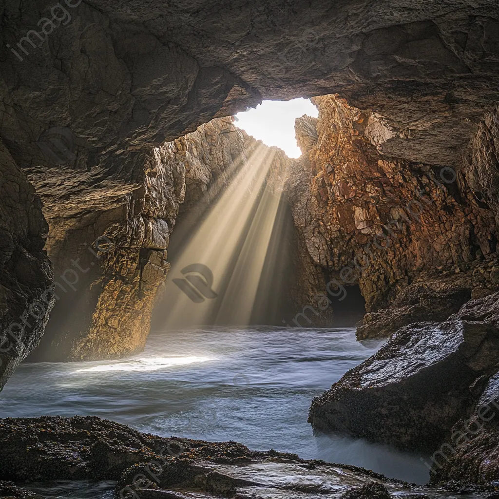 Sunlight illuminating a coastal cave - Image 4