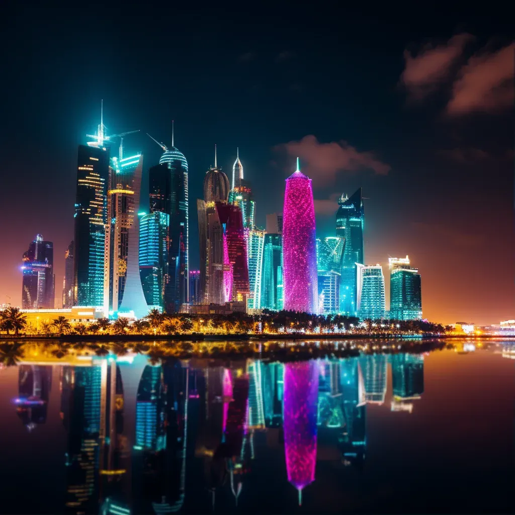 Doha skyline night - Image 1