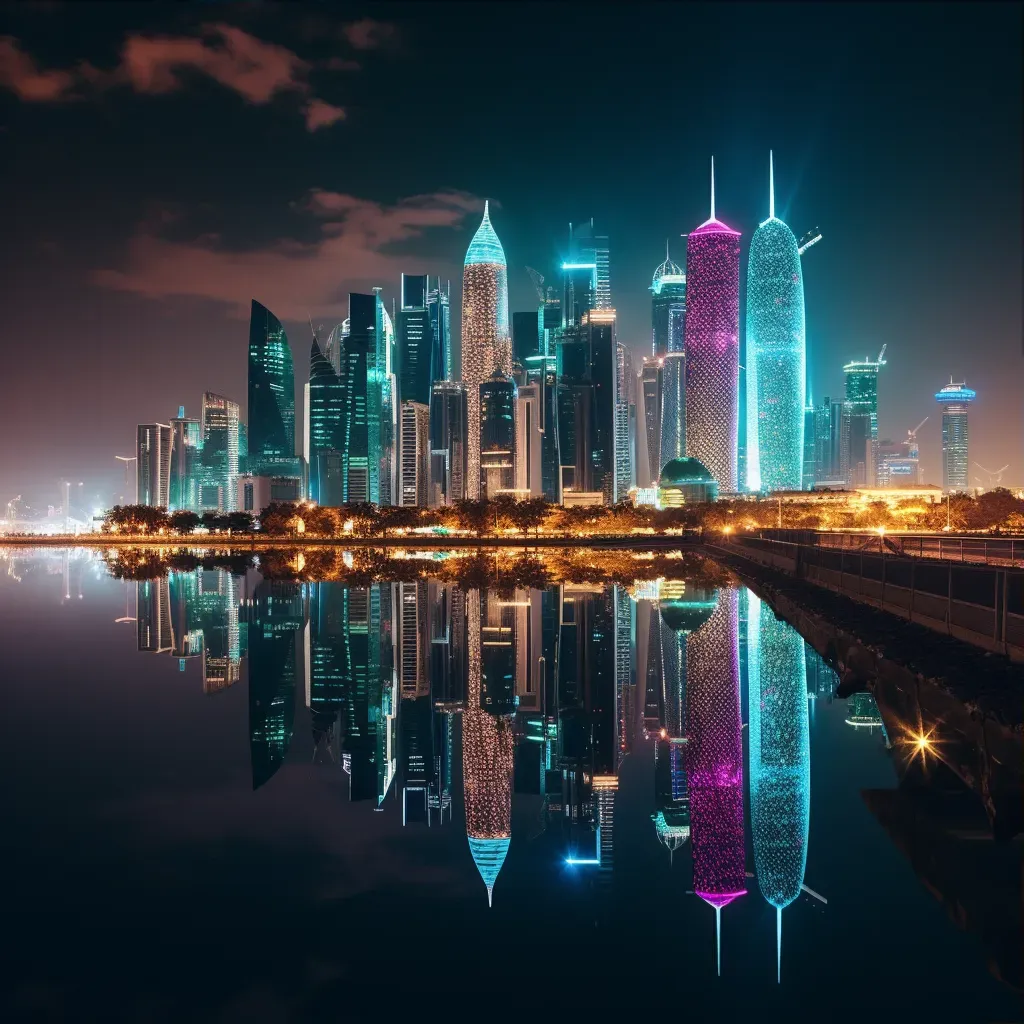 Doha skyline night - Image 3